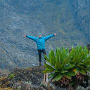 Backpacking in Rwenzori mountains.